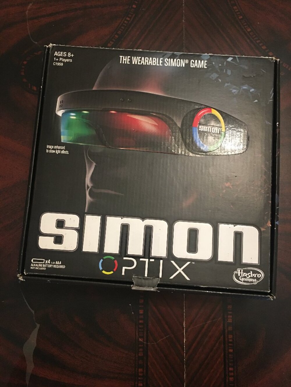 Hasbro Gaming C290B Simon Optix Game Wearable hands free Complete, Works Fine